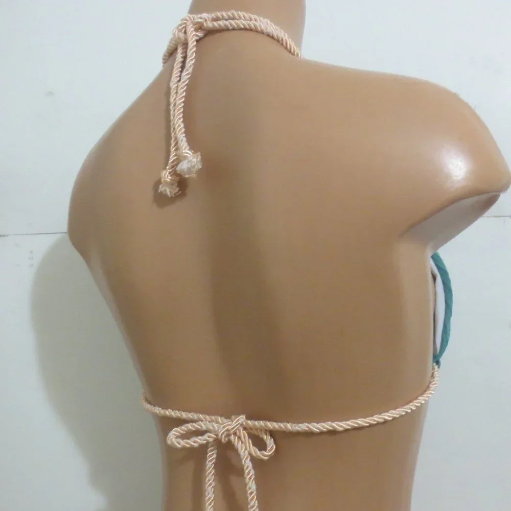 Swim Bikini Top Rope Strap White / Navy Paisley M